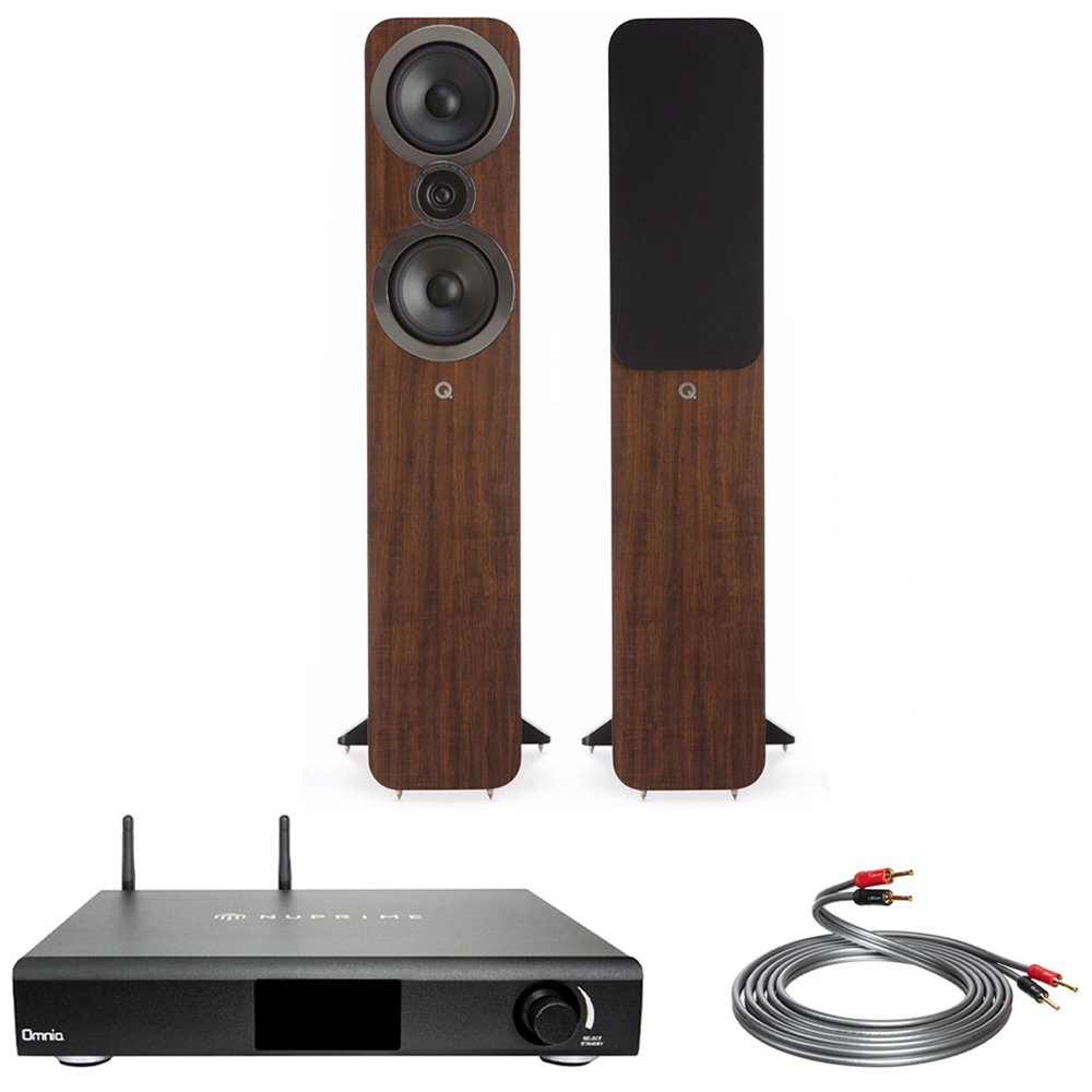 NuPrime Omnia A200 - Q Acoustics 3050i Walnut - QED XT40i 3M. Hi-Fi Müzik Sistemi